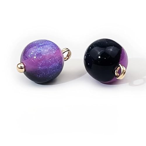 NHEISSCF Perlmuttknöpfe, 30 Stück 10mm Seegrün Kleine Runde Kugel Perlenknöpfe for Stoffherstellung Harz Schaftknopf(Purple Black) von NHEISSCF