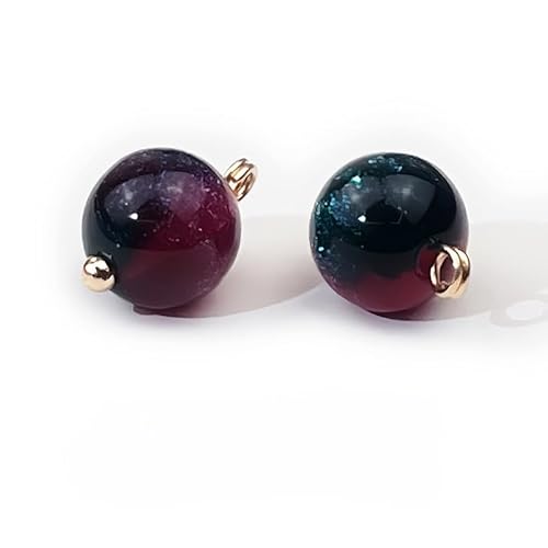 NHEISSCF Perlmuttknöpfe, 30 Stück 10mm Seegrün Kleine Runde Kugel Perlenknöpfe for Stoffherstellung Harz Schaftknopf(Rose Red Deep) von NHEISSCF