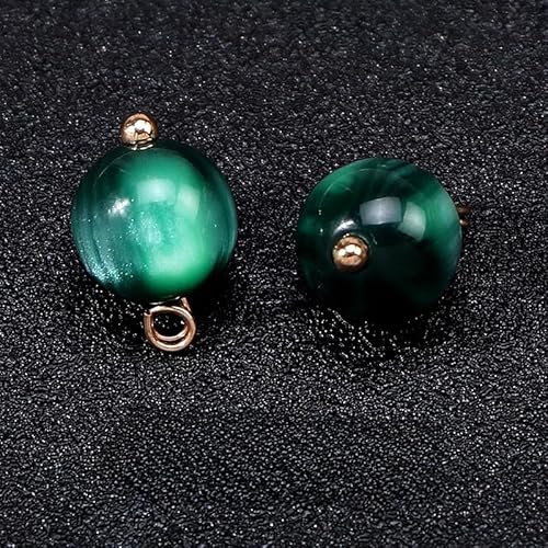 NHEISSCF Perlmuttknöpfe, 50 Stück 10 MM Orange Gelb Kleine Runde Kugel Perlenknöpfe Halbrunde Birne for Stoff Bastelknopf(Green) von NHEISSCF