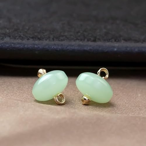 NHEISSCF Perlmuttknöpfe, 50 Stück 10mm Hellgrün Kleine Runde Kugel Perlenknöpfe for Stoffherstellung Harz Schaftknopf(Light Green) von NHEISSCF