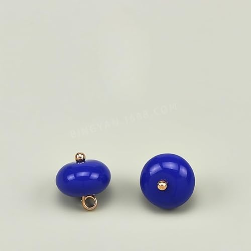 NHEISSCF Perlmuttknöpfe, 50 Stück 12 MM Seeblau Kleine Runde Kugel Perlenknöpfe Halbrunde Birne for Stoff Bastelknopf(Blue) von NHEISSCF