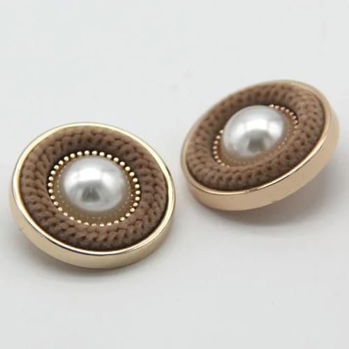 NHEISSCF Perlmuttknöpfe, 6/10 Stück 18/23/25 mm schicke runde Stoffknöpfe for Kleidung, dekorative Handarbeit, DIY, Nähen, Basteln(Brown,18mm 10pcs) von NHEISSCF