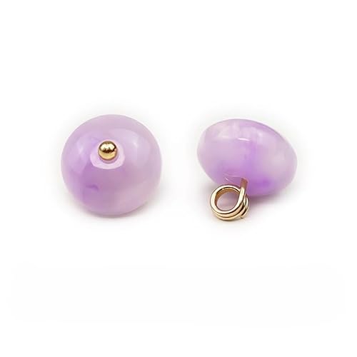 NHEISSCF Perlmuttknöpfe, 60 Stück 10 x 6 mm, lila/grün, kleine runde Kugel-Perlenknöpfe, halbrunde Birne for Stoffbastelknöpfe(Light Purple) von NHEISSCF