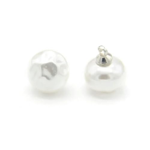 NHEISSCF Perlmuttknöpfe, Hemdknöpfe in unregelmäßiger Steinform, 10 mm, weiße Perlen, for Damenkleider, Ärmelzubehör, 20 Stück NHEISSCF Perlmuttknöpfe, Hemdknöpfe in unregelmäßiger Steinform, 10 mm, weiße Perlen, for Damenkleider, Ärmelzubehör, 20 Stück von NHEISSCF