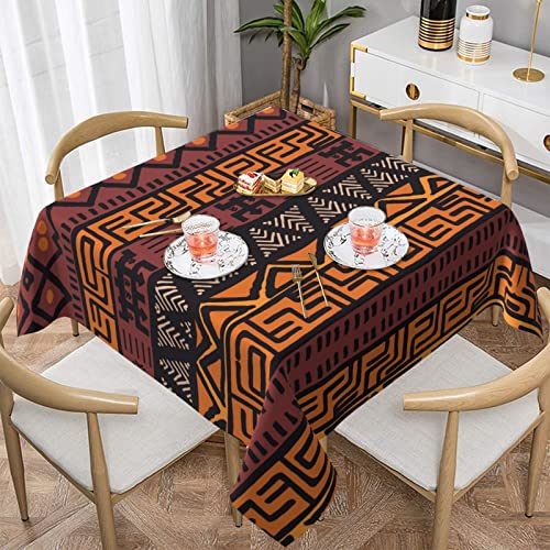 Afrikanisches Schlammtuch, Tribal-Druck, quadratisch, dekorative Tischdecke, waschbar, wasserabweisend, Mikrofaser-Tischdecke, dekorativer Stoff, für Picknick, Bankett, Party, Küche, Esszimmer Afrikanisches Schlammtuch, Tribal-Druck, quadratisch, dekorative Tischdecke, waschbar, wasserabweisend, Mikrofaser-Tischdecke, dekorativer Stoff, für Picknick, Bankett, Party, Küche, Esszimmer von NHGFVT