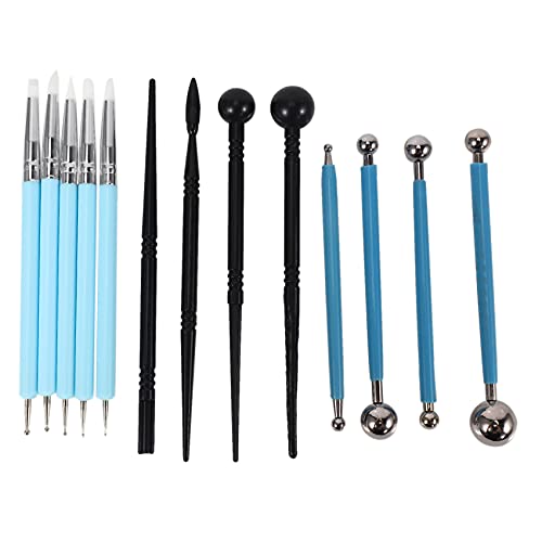 Kugelschreiber 13-teiliges Set for Modellieren von Polymer-Ton, Punktierstift, Silikonspitzen, Kugelschreiber, Einkerbungsset for Keramik-Ton, auch for Kuchen-Fondant-Dekoration und Nagelkunst Kugelschreiber 13-teiliges Set for Modellieren von Polymer-Ton, Punktierstift, Silikonspitzen, Kugelschreiber, Einkerbungsset for Keramik-Ton, auch for Kuchen-Fondant-Dekoration und Nagelkunst von NHJSDLLMNZ