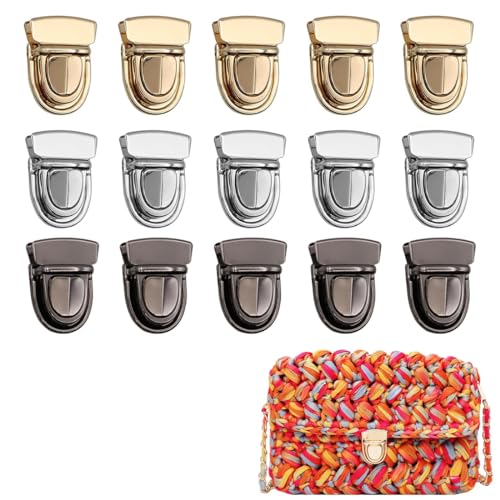 NHPY 15 Stück Taschenverschluss für häkeltaschen,Taschenverschlüsse,Geldbörse Push Lock Set, Eisen Taschenverschluss Catch Tuck Lock für Leder Tasche Portemonnaie Geldbörse DIY Handwerk NHPY 15 Stück Taschenverschluss für häkeltaschen,Taschenverschlüsse,Geldbörse Push Lock Set, Eisen Taschenverschluss Catch Tuck Lock für Leder Tasche Portemonnaie Geldbörse DIY Handwerk von NHPY