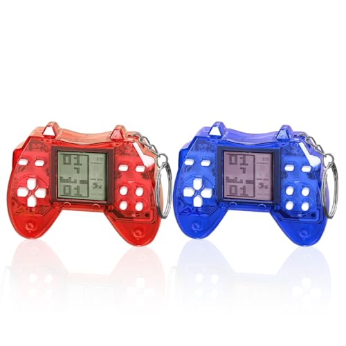 NHQZ 2 Pcs Gastgeschenke Kindergeburtstag Spiel Schlüsselanhänger, Kinder Mitgebsel Kleinigkeiten Tombola Preise, Give Aways Kindergeburtstag, Party-Mitgebsel(Rot/Blau,B) von NHQZ
