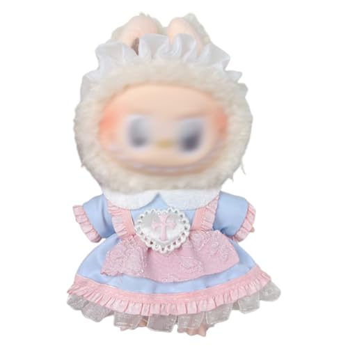 NHQZ Kleidung für 17 cm Labubu Puppe,Labubu Puppen Zubehör,Süße Puppenkleidung DIY Kinder Geschenk, 1 Mütze, 1 Strampler, ohne Puppe, rosa Blumenset NHQZ Kleidung für 17 cm Labubu Puppe,Labubu Puppen Zubehör,Süße Puppenkleidung DIY Kinder Geschenk, 1 Mütze, 1 Strampler, ohne Puppe, rosa Blumenset von NHQZ