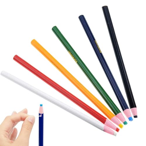 NHQZ Schneiderkreidestifte zum nähen,Schneiderkreide Nähkreide Stoffkreide Set,Stoff Marker Stift,Nähen Bleistift,Stoff Marker Stift,Nähen Bleistift,Schneiderkreidestifte zum nähen, 6 Stück von NHQZ