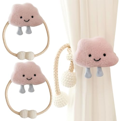 NHQZ Vorhänge Raffhalter, Gardinenclips Cartoon Wolken Vorhang-Clips, Wolken Vorhanghalter, Gardinen Haken Ringe Wolken für Kinderzimmer Dekoration, 2 Stück von NHQZ