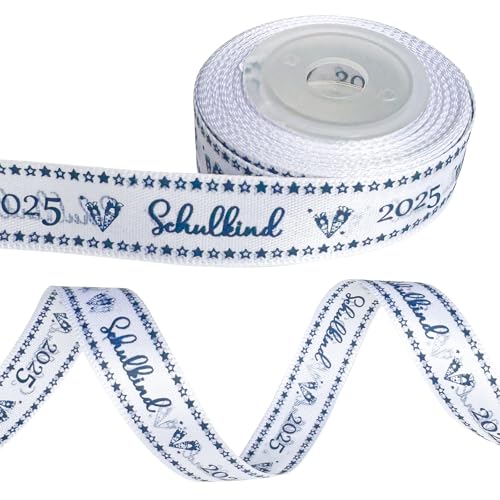 2pcs Webband Schulkind 2025 in blau,für Schultüten und Einschulungsgeschenke 16 mm breit,für Junge und Mädchen Kindergarten Schule - 12 Yards 2pcs Webband Schulkind 2025 in blau,für Schultüten und Einschulungsgeschenke 16 mm breit,für Junge und Mädchen Kindergarten Schule - 12 Yards von NHTJTHE