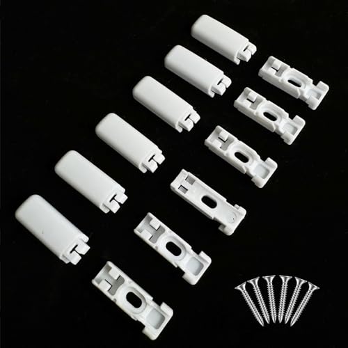 6Kit 12 Stück Plissee Ersatzteile klemmträger, Spannschuhe für verspannte Plissees, für Klebeträger und Stick & Fix Front Klebeplatten（weiß） von NHTJTHE