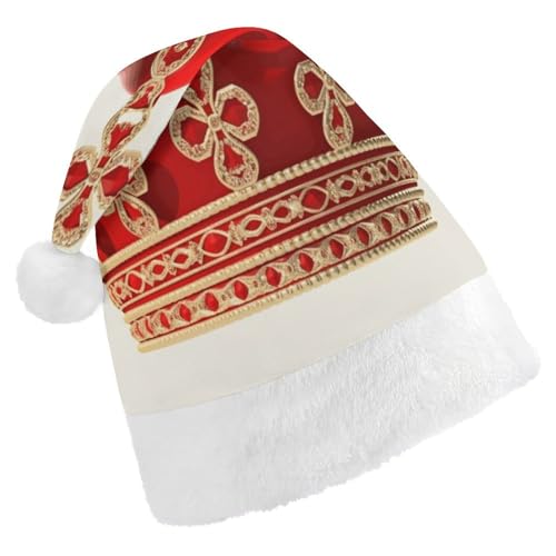 NHYDSPQ Weihnachtsmütze, Weihnachtsmannmütze mit roter Krone, Weihnachtsmannmütze, Uni, bequeme Weihnachtsmütze NHYDSPQ Weihnachtsmütze, Weihnachtsmannmütze mit roter Krone, Weihnachtsmannmütze, Uni, bequeme Weihnachtsmütze von NHYDSPQ