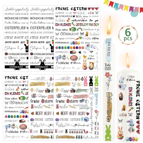 6 Stück Kerzentattoos Ostern, Kerzensticker Ostern Kerzen Tattoo Wasserschiebefolie Kerzen Tattoofolie Kerzenaufkleber Ostern Frohe Ostern DIY Kerzen Dekorieren für Kerzen/Keramik 6 Stück Kerzentattoos Ostern, Kerzensticker Ostern Kerzen Tattoo Wasserschiebefolie Kerzen Tattoofolie Kerzenaufkleber Ostern Frohe Ostern DIY Kerzen Dekorieren für Kerzen/Keramik von NHYDZSZ