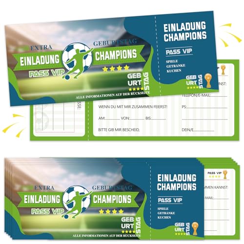 NHYDZSZ 12 Stück Eintrittskarte Fussball Fussball Einladungskarten Kindergeburtstag Coole Fussball Einladung zum Geburtstag Partyeinladungen Einladungskarten für Jungs und Mädchen NHYDZSZ 12 Stück Eintrittskarte Fussball Fussball Einladungskarten Kindergeburtstag Coole Fussball Einladung zum Geburtstag Partyeinladungen Einladungskarten für Jungs und Mädchen von NHYDZSZ