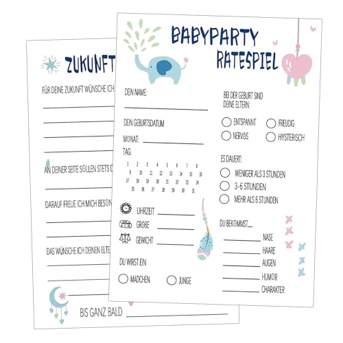 NHYDZSZ 30x Babyparty Spiele Karten zum Ausfüllen,Babyshower Tippkarten Deko Junge Mädchen,Ratespiel für die Babyparty,Tolles Spiel für die Babyparty und Gender Reveal Feier NHYDZSZ 30x Babyparty Spiele Karten zum Ausfüllen,Babyshower Tippkarten Deko Junge Mädchen,Ratespiel für die Babyparty,Tolles Spiel für die Babyparty und Gender Reveal Feier von NHYDZSZ