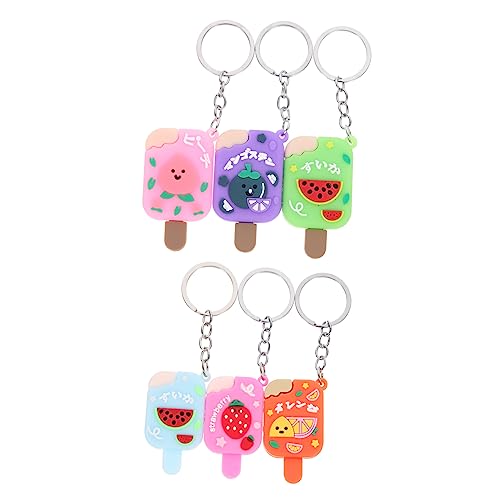 1Set Ice Cream Keychain -Geldbeutel Anhänger Anhänger Anhänger Schlüsselzubehör Eis Schlüsselringe Schlüsselring Dekore Dekoration Schlüsselketten Ice Cream Anhänger Schlüsselbund 6pcs Decors 6pcs von NHYHEHMR