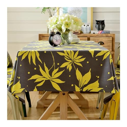 Farmhouse Tischdecken, Rechtecktisch Tuch 90x140 cm Baumwollwaschableer Maple Blatt -Tischdecke für Küchenessen, gelbe Schwarz Farmhouse Tischdecken, Rechtecktisch Tuch 90x140 cm Baumwollwaschableer Maple Blatt -Tischdecke für Küchenessen, gelbe Schwarz von NHYHEHMR