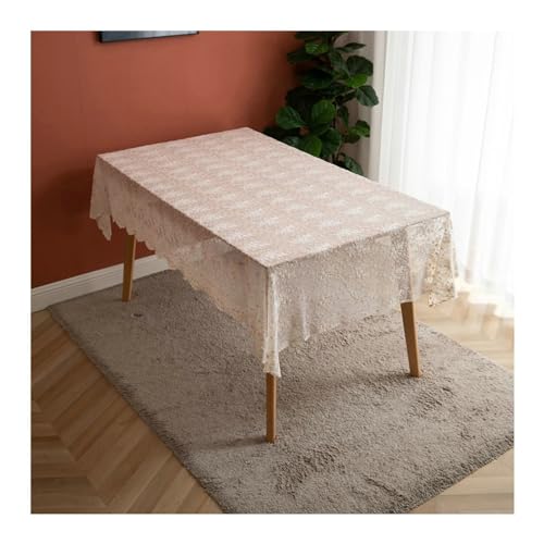 Küche Tischdecke Quadrat, Rechteck Beige Tisch Kleidung 130x240 cm Polyester Waschbares Stickerei Spitze Blume Tischdecke für Esstisch Küche Tischdecke Quadrat, Rechteck Beige Tisch Kleidung 130x240 cm Polyester Waschbares Stickerei Spitze Blume Tischdecke für Esstisch von NHYHEHMR