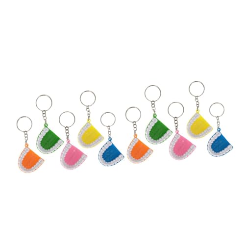NHYHEHMR 2Sets Schlüsselbund Anhänger Falsch Zahndesign für Halloween -Auto -Schlüsselanhänger Süßes Zahndekor für Mode 10pcs*2 von NHYHEHMR
