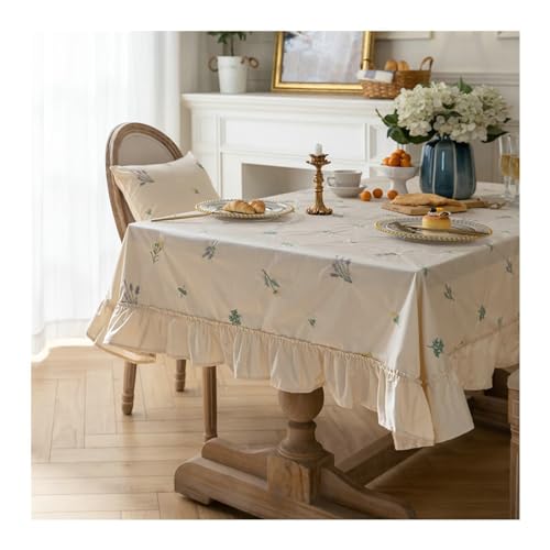 NHYHEHMR Küchentisch Kleidung, Rechtecktisch Kleidung 150 x 300 cm Baumwoll wasserfeste Lavendel Stickdecke für Esstisch, Aprikose NHYHEHMR Küchentisch Kleidung, Rechtecktisch Kleidung 150 x 300 cm Baumwoll wasserfeste Lavendel Stickdecke für Esstisch, Aprikose von NHYHEHMR