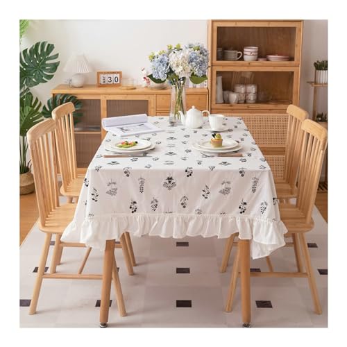 Rechteckige Tischdecke, Küchentischdecke 150x200 cm Baumwollwässerfeste Blumen Stickereien für die Küche Dinning Tabletop Dekoration, Schwarzweiß Rechteckige Tischdecke, Küchentischdecke 150x200 cm Baumwollwässerfeste Blumen Stickereien für die Küche Dinning Tabletop Dekoration, Schwarzweiß von NHYHEHMR