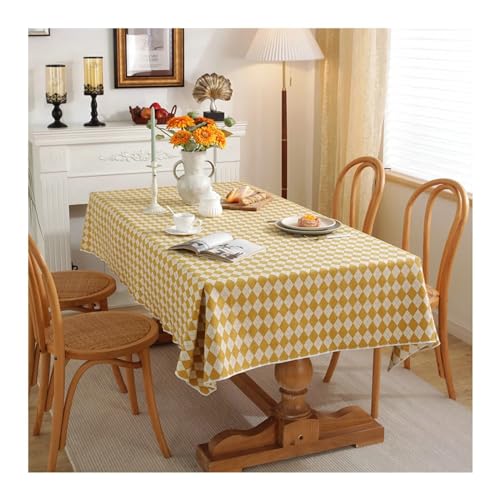 Rechteckige Tischdecke, gelbe Tischdecke 90x90 cm Polyester Baumwollhitzebeständiges Rhombus -Muster Tischdecke für Küche Dinning Tabletop Dekoration Rechteckige Tischdecke, gelbe Tischdecke 90x90 cm Polyester Baumwollhitzebeständiges Rhombus -Muster Tischdecke für Küche Dinning Tabletop Dekoration von NHYHEHMR