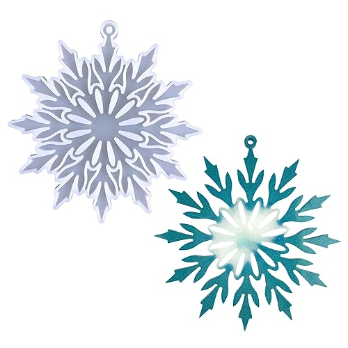 Snowflake Silicone Silicone Pendant Mold Resin Casting Mold for Holiday Craft Supplies Snowflake Keychain Mold von NHYHEHMR