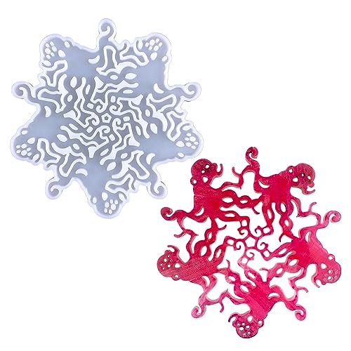 Snowflake Silicone Silicone Pendant Mold Resin Casting Mold for Holiday Craft Supplies Snowflake Keychain Mold von NHYHEHMR