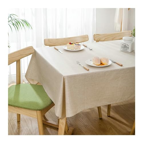 Tischtuch Esstisch, rechteckiger beige Tischdecke 130x130 cm Leinen Nicht -Slip Solid Color Tischtücher für Partys, Küchen Essen, Urlaub Tischtuch Esstisch, rechteckiger beige Tischdecke 130x130 cm Leinen Nicht -Slip Solid Color Tischtücher für Partys, Küchen Essen, Urlaub von NHYHEHMR