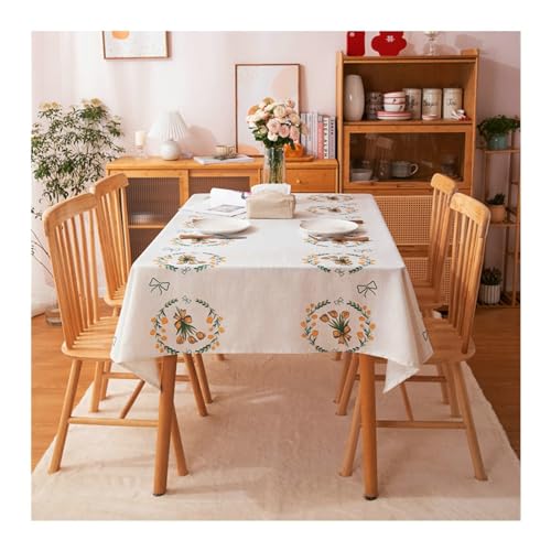 Tischtuchabdeckung Rechteck, Küche Tischdecke 130x300 cm Polyester ausgelöschtes Girlandtulips Bedruckte Tischtücher für Partys, Küchenessen, Urlaub, Beige Orange Tischtuchabdeckung Rechteck, Küche Tischdecke 130x300 cm Polyester ausgelöschtes Girlandtulips Bedruckte Tischtücher für Partys, Küchenessen, Urlaub, Beige Orange von NHYHEHMR