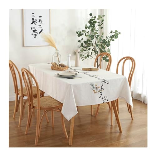 Tischtuchabdeckung Rechteck, beige Tischdecke 135x200 cm Polyester wasserfeste Blumensticke Tischtücher für Partys, Küchenessen, Urlaub Tischtuchabdeckung Rechteck, beige Tischdecke 135x200 cm Polyester wasserfeste Blumensticke Tischtücher für Partys, Küchenessen, Urlaub von NHYHEHMR