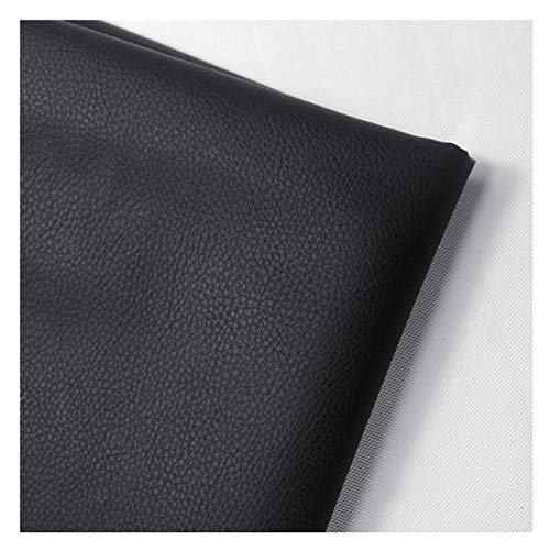 NIANTONG 160cm Breiter Kunstleder-Polsterstoff Meterware Litchi Texture Wasserdichtes Vinyl-Kunstleder für Autositze, Sofastuhlmöbel, Basteln(Color:schwarz) von NIANTONG