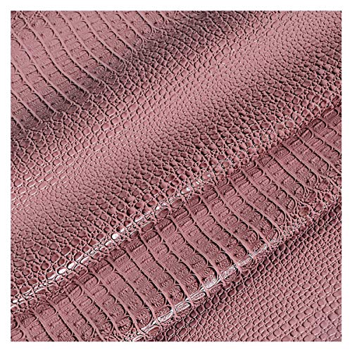 NIANTONG Kunstleder Stoff Krokodilmuster Glänzender PU-Kunstleder Polsterstoff Meterware 138 cm Breit für Sofastuhl-Sitzbezug, Möbel, DIY Crafts(Color:Rosa) von NIANTONG