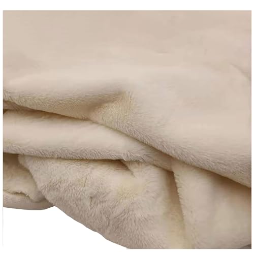 NIANTONG Kunstpelz Fellstoff Fellimitat zum Nähen 160x50cm Kunstfell Plüschstoff Ideal zum Basteln Teppich Dekorieren Kleidung, 8mm Florlänge(Color:milchig weiß) von NIANTONG
