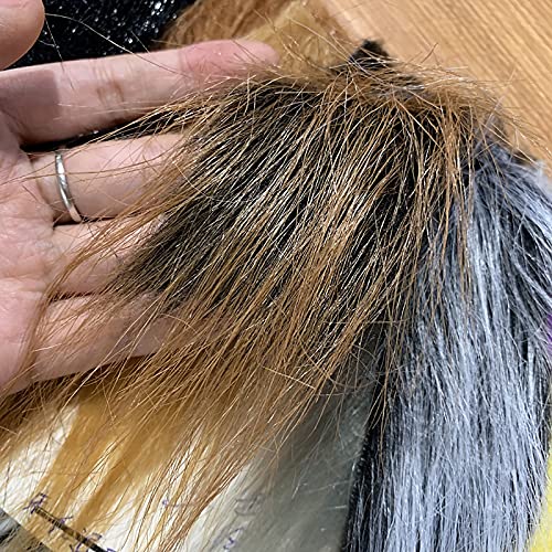 NIANTONG Kunstpelzstoff, Plüschstoff, Langfloriges Kunstpelzmaterial Flauschiger Stoff Für Kostümmode Teppiche Requisiten Kulissen Cosplay Stuhldekoration(Color:Braun-schwarz) von NIANTONG