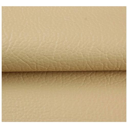 NIANTONG Polster Kunstleder Lederimitat Leder Stoff Lederimitat Polsterstoff Möbelstoff Bezugsstoff Textil PU 1mx1,38m(Color:Beige) von NIANTONG