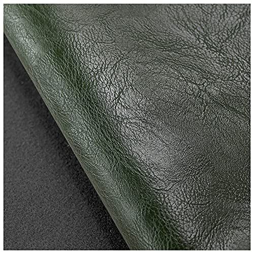 NIANTONG Vintage Textur Kunstleder Polsterstoff Meterware 138x100cm Weicher PU Kunstleder Möbelstoff Lederimitat Bezugsstoff für Autositze, Möbel Sofa Stuhl, Basteln(Color:dunkelgrün) von NIANTONG