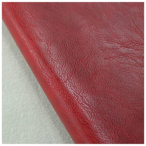 NIANTONG Vintage Textur Kunstleder Polsterstoff Meterware 138x100cm Weicher PU Kunstleder Möbelstoff Lederimitat Bezugsstoff für Autositze, Möbel Sofa Stuhl, Basteln(Color:rot) von NIANTONG