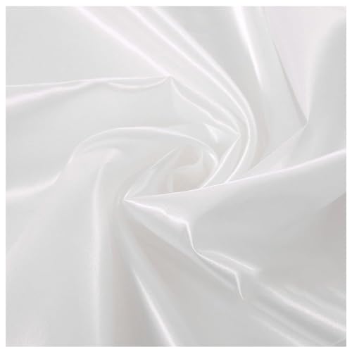 NIANTONG Seiden Satin Stoff Glanz Gewebe Meterware Kleidung Vorhang Mode Hochzeitsdeko Abendkleidung Karnevalskostümen und Röcken Deko Tischdecken zum Nähen von Kissen(Color:reines Weiß) von NIANTONG