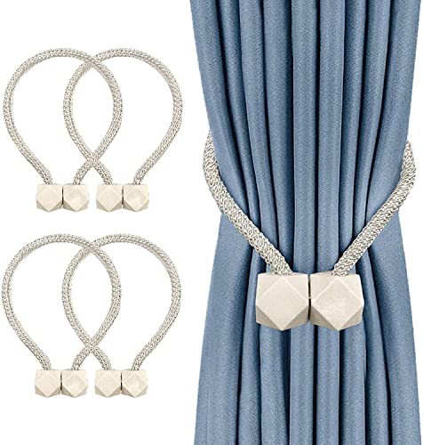 NIAWECAN Vorhang Raffhalter, 4 Stück Magnetische Vorhang-Raffhalter, Praktische Magnetische Raffhalter für Vorhänge, Dekorative Magnetische Raffhalter für Zuhause, Büro, Hotelfenstervorhänge von NIAWECAN