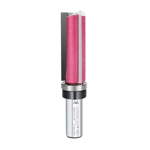 NIBBLAX Oberes Lager-Fräser-Bit, 3-schneidig, 1,27 cm Schaft, 1,9 cm Schnittdurchmesser und 5,1 cm Schnittlänge, bündiger Trimmfräser für Holzbearbeitung von NIBBLAX