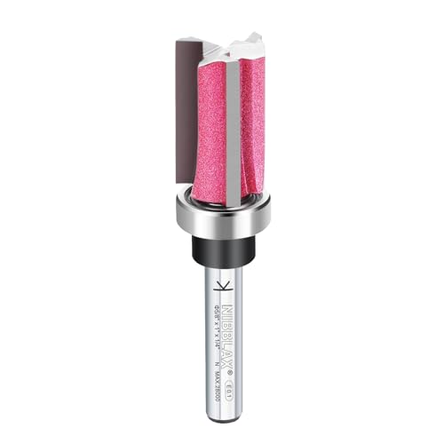 NIBBLAX Oberes Lager-Fräser-Bit, 3-schneidig, 1/4-Zoll-Schaft, 1,6 cm Schnittdurchmesser und 2,5 cm Schnittlänge, bündiger Trimmfräser für Holzbearbeitung NIBBLAX Oberes Lager-Fräser-Bit, 3-schneidig, 1/4-Zoll-Schaft, 1,6 cm Schnittdurchmesser und 2,5 cm Schnittlänge, bündiger Trimmfräser für Holzbearbeitung von NIBBLAX