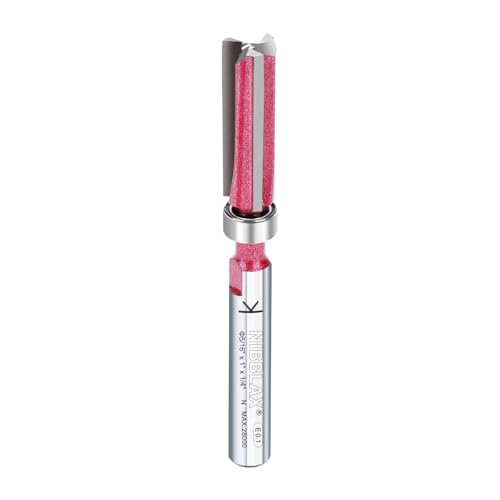NIBBLAX Oberes Lager-Fräser-Bit, 3-schneidig, 1/4-Zoll-Schaft, 5/16-Zoll-Schnittdurchmesser und 2,5 cm Schnittlänge, bündiger Trimmfräser für Holzbearbeitung von NIBBLAX