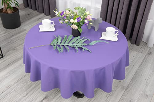 NIBLO Tischdecke Tischläufer Tischtuch Tischwäsche Tischdekoration Tafeltuch (Lavendell, Rund Tischdecke - Ø 100 cm) von NIBLO