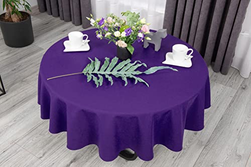 NIBLO Tischdecke Tischläufer Tischtuch Tischwäsche Tischdekoration Tafeltuch (Violett, Oval Tischdecke - 140 x 220 cm) von NIBLO
