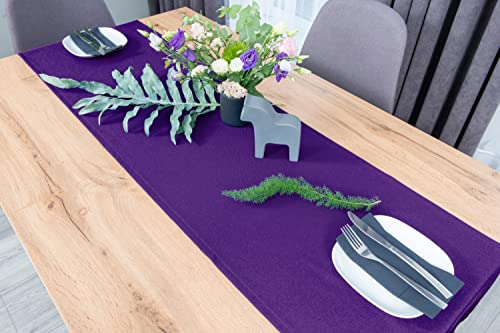 NIBLO Tischdecke Tischläufer Tischtuch Tischwäsche Tischdekoration Tafeltuch (Violett, Tischläufer - 30 x 100 cm) von NIBLO