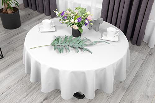 NIBLO Tischdecke Tischläufer Tischtuch Tischwäsche Tischdekoration Tafeltuch (Weiß, Oval Tischdecke - 140 x 260 cm) von NIBLO