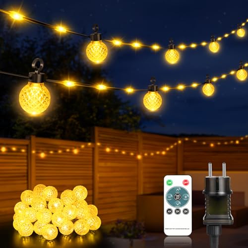 Lichterkette Außen, 100 LED 17M Dimmbare LED Lichterkette mit 8 Modi, Memory Funktion&Timmer Funktion, IP65 Lichterkette Außen Strom für Outdoor, Terrasse, Balkon, Hochzeit, Party, Garten, Warmweiß Lichterkette Außen, 100 LED 17M Dimmbare LED Lichterkette mit 8 Modi, Memory Funktion&Timmer Funktion, IP65 Lichterkette Außen Strom für Outdoor, Terrasse, Balkon, Hochzeit, Party, Garten, Warmweiß von NIBSHOOM